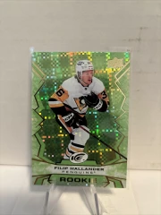 2022-23 UD Ice Green Filip Hallander #129 Rookie Penguins